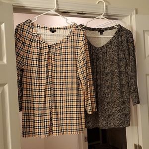 Two (2) V-neck 3/4 sleeve Ann Taylor Factory tops